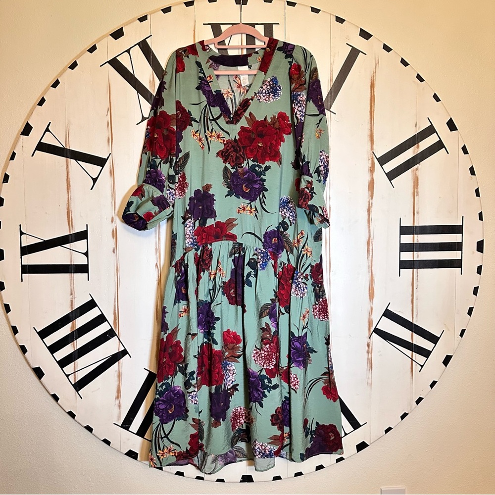 Floral Deep Mint Dress